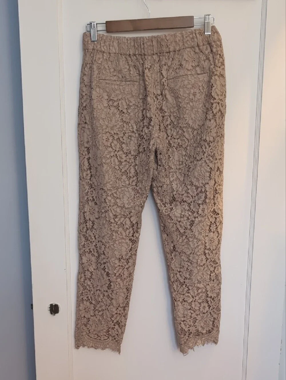 J. Crew Cream Lace Cropped Pants